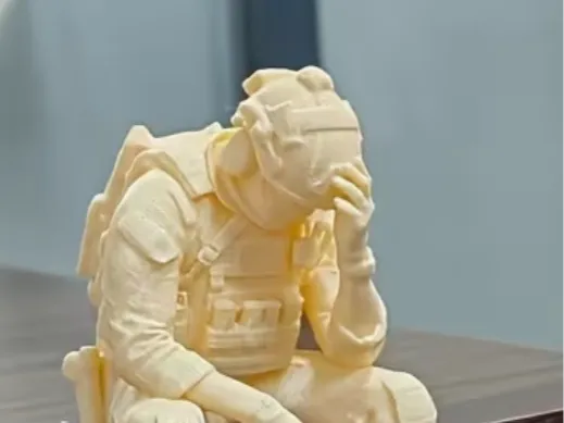 Exhausted Soldier Shelf Sitter