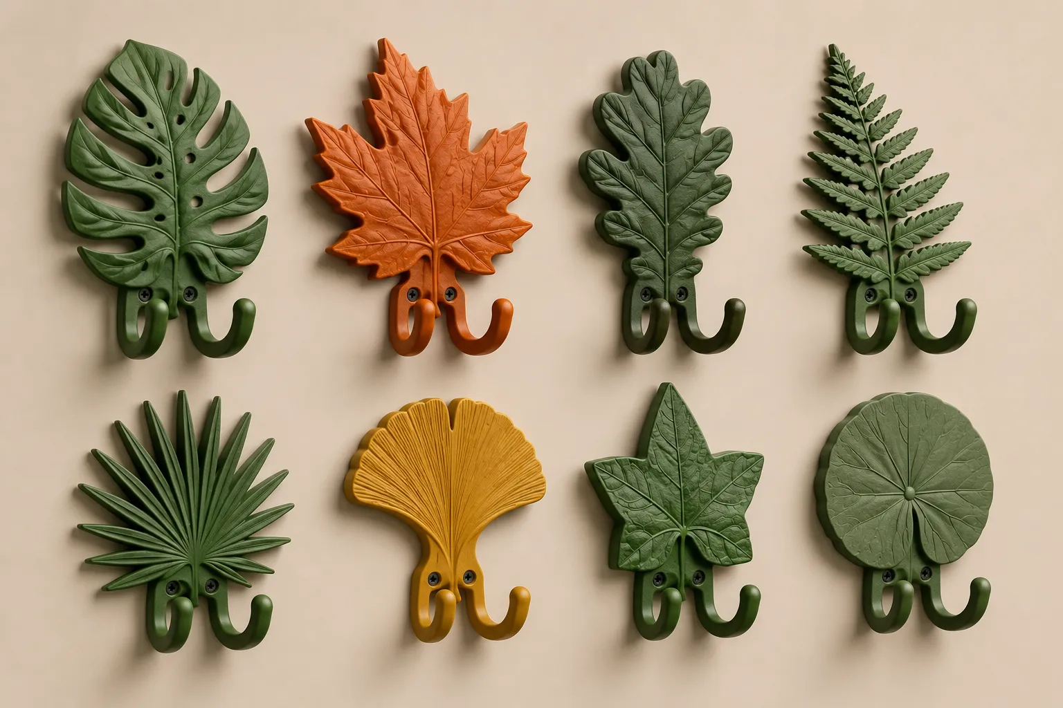Miniatura 10 do modelo 3D Leaf Hook Collection - 8 Wall Hook Designs