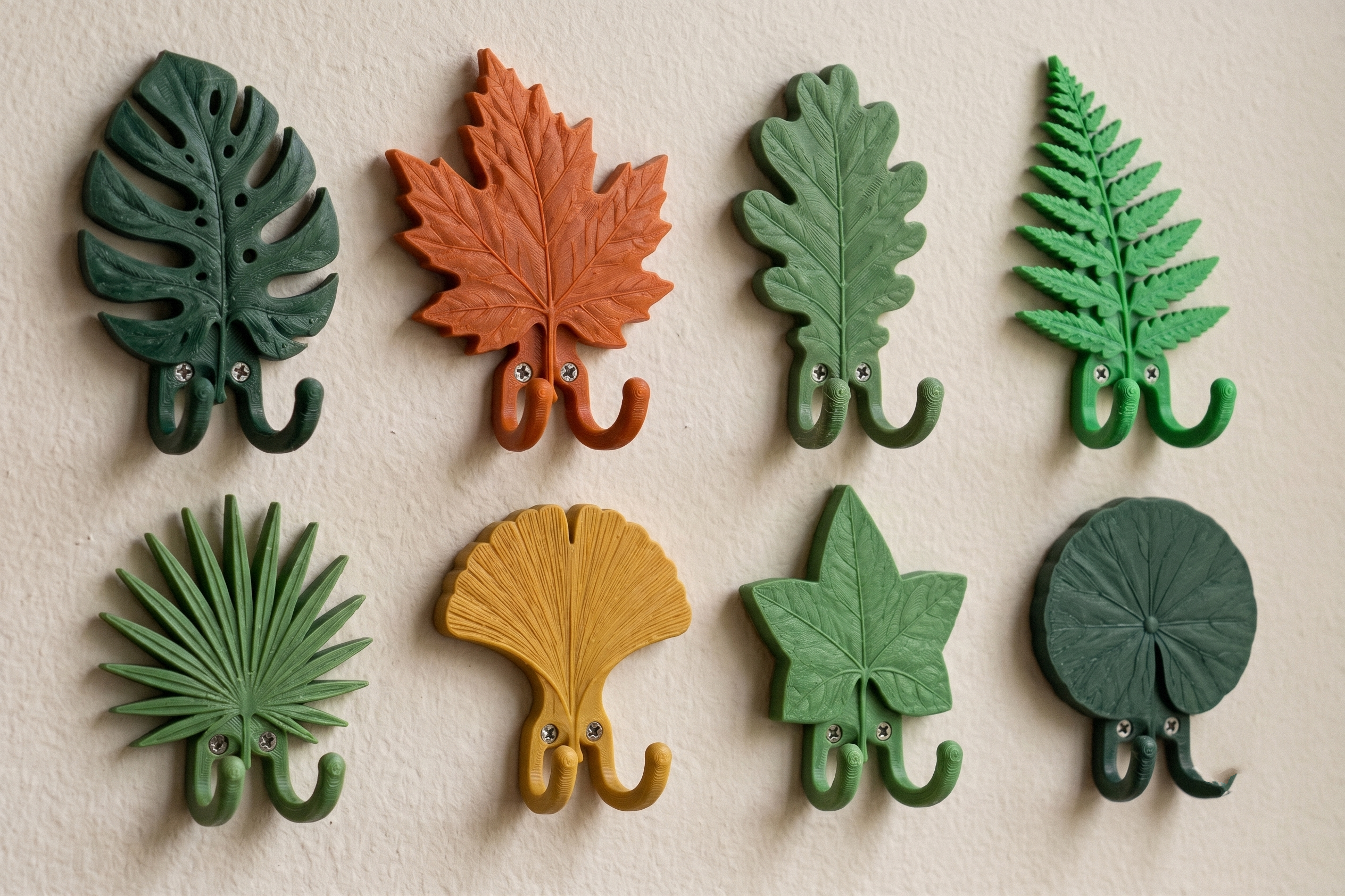 Miniatura 2 do modelo 3D Leaf Hook Collection - 8 Wall Hook Designs