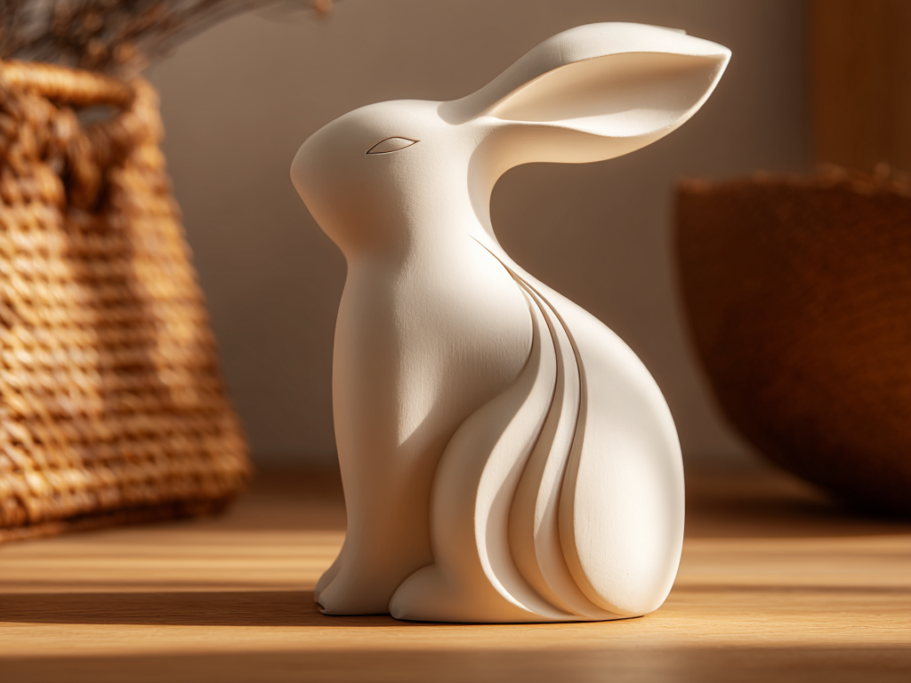 Elegant Easter Bunny Sculpture Modern Spring Decor