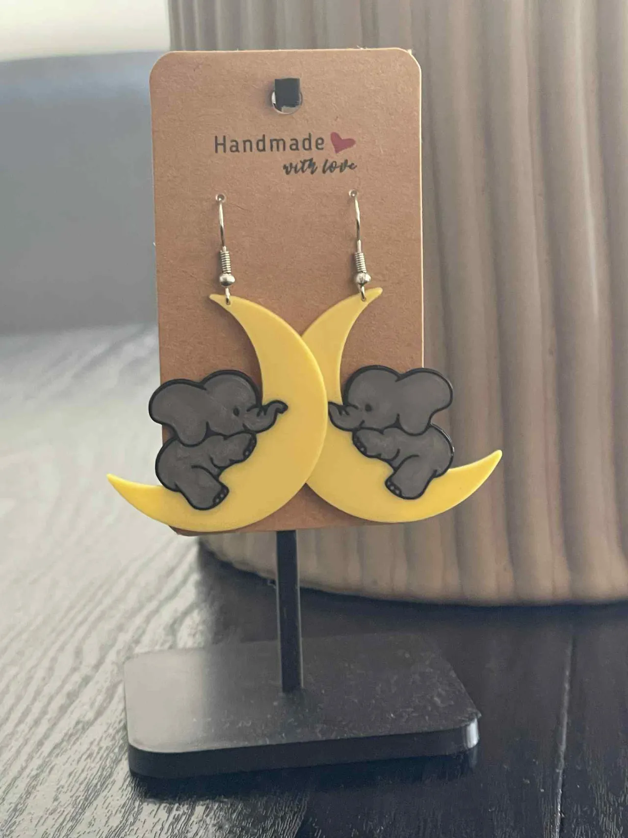 Sleeping Elephant Earrings view 2