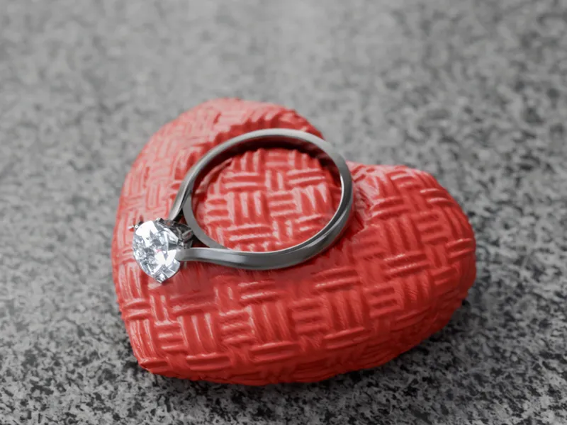 Romantic Heart Shaped Ring Pillow Knitted Weave