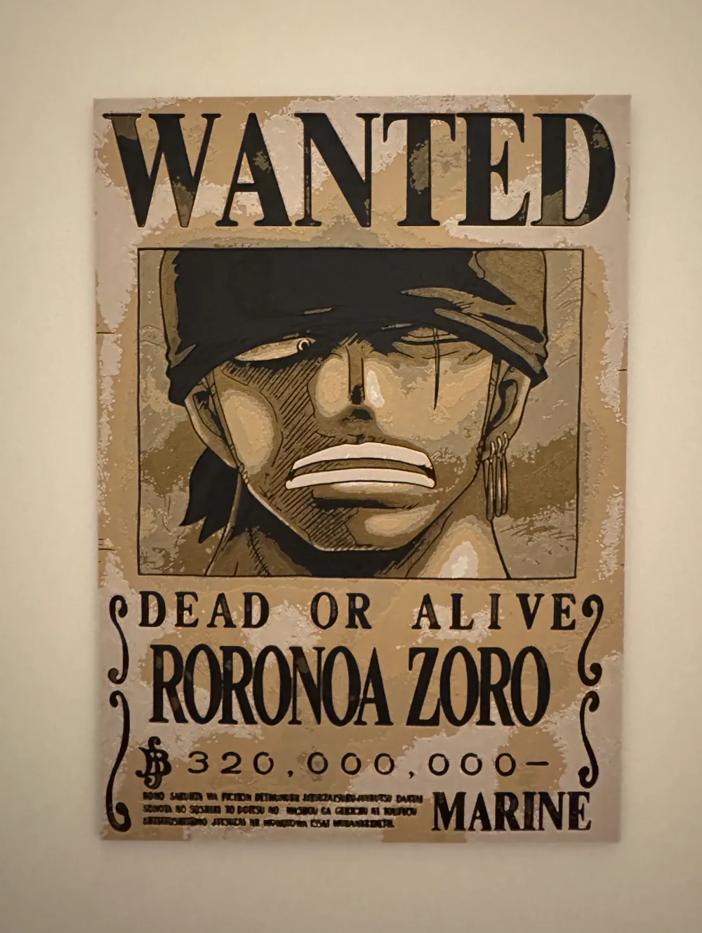 ワンピース｜ロロノア・ゾロ｜懸賞金ポスター 作成者： soerenk