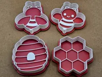 Set tampons et emporte-pieces ruche d'abeilles pour pate a modeler — photo 1