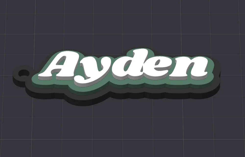 Ayden Namensschlüsselanhänger – Geschichtetes 3D-Druck-Design ...