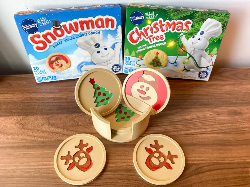 Pillsbury Doughboy Christmas Cookie Coaster Set