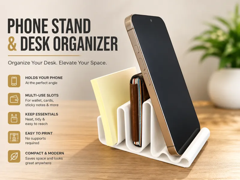 Phone Holder & Desk Organizer