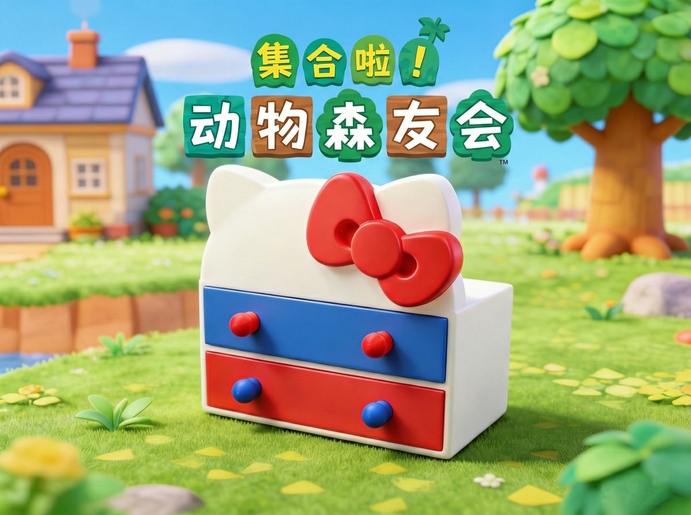 Miniatura 2 do modelo 3D 《集合啦！动物森友会》hellokitty主题 抽屉 柜子 微缩模型    拆件分色免AMS
