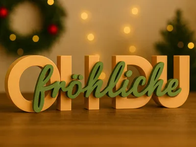 Christmas Decoration Lettering Sign "Oh Holy Night"