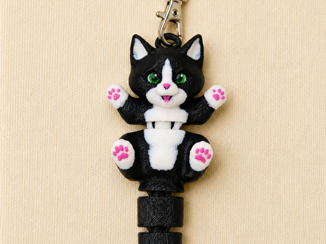 tuxedo cat keychain