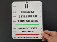 Drunk snellen no hole for hanging