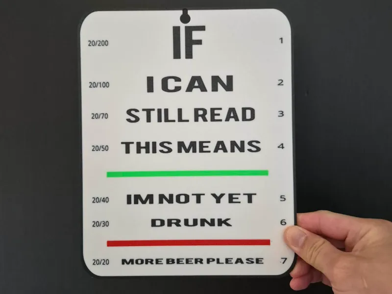 Drunk tester snellen chart
