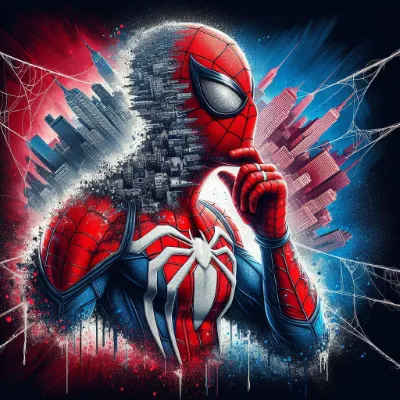 Spider-man Looking into the sky.