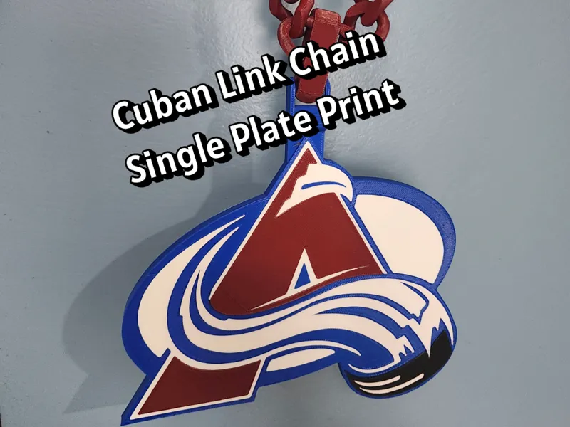 Colorado Avalanche BIG pendant on Cuban link chain