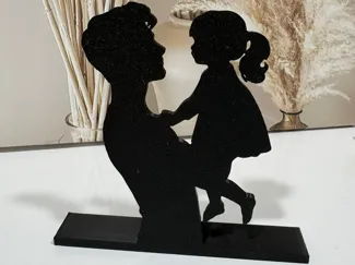Silueta padre e hija