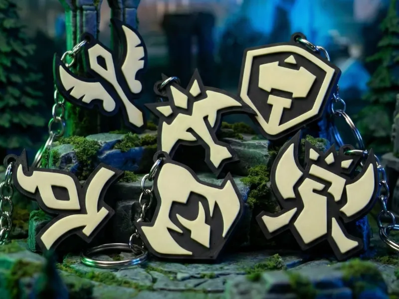 League of Legends Role Icons Keychain Collection