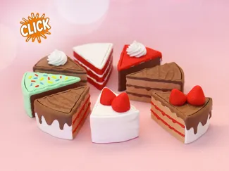 Cake Slice Clicker Keychain - Birthday Collection
