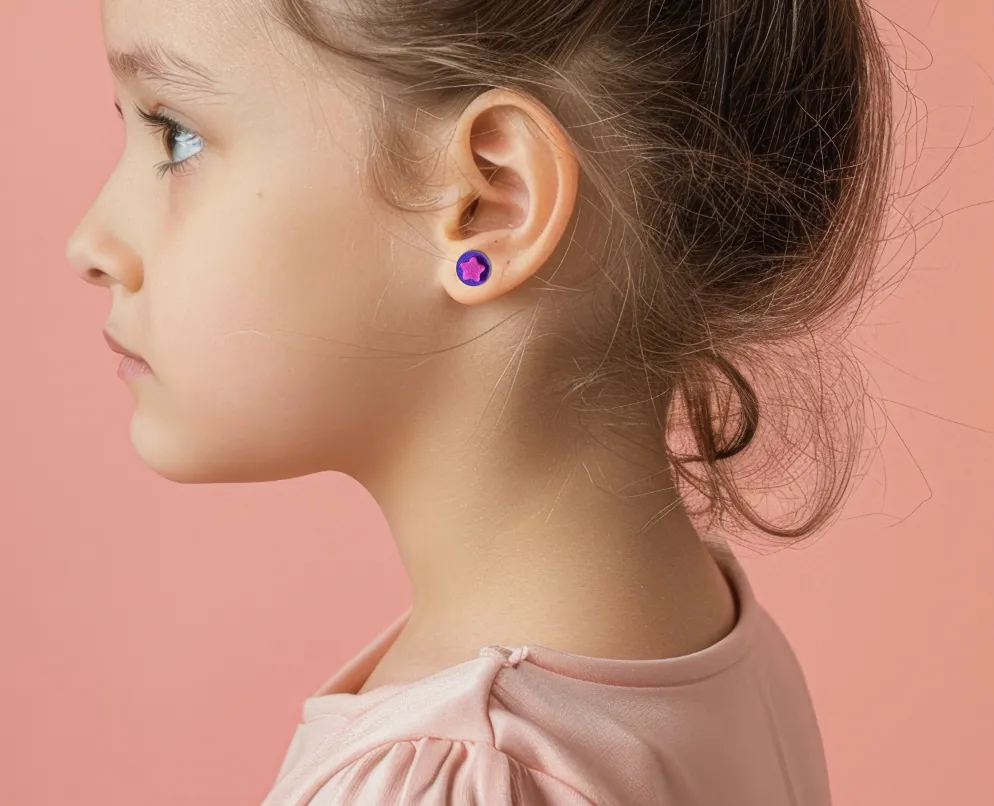 Pendientes redondos con estrella view 2