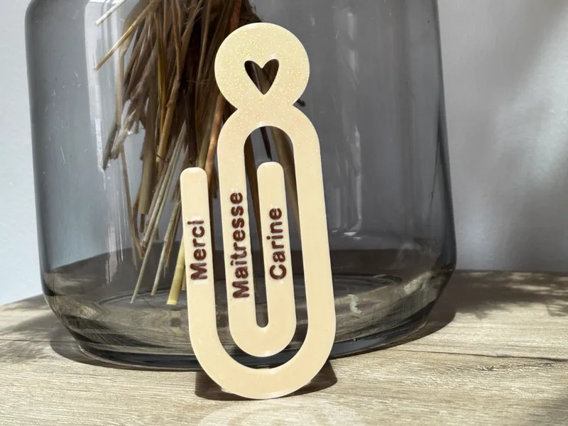 Marque page cœur personnalisable
