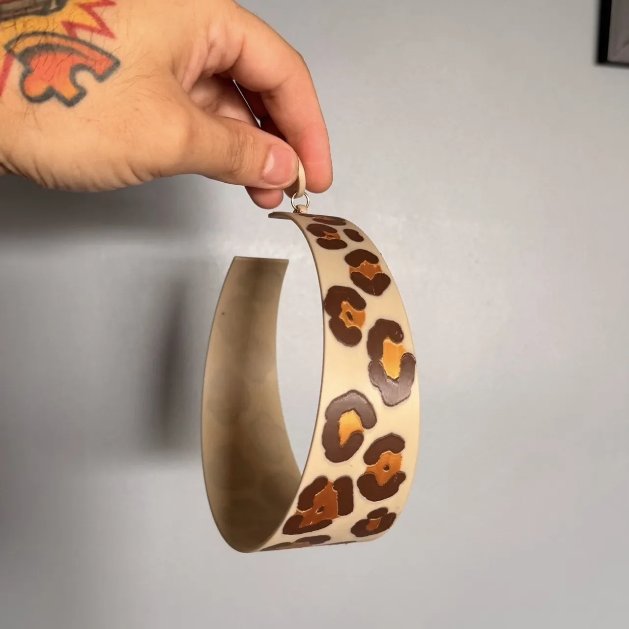 Maxi Leopard Circle Earrings view 3