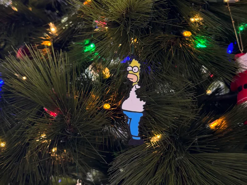 Homer Simpson in the Bush Christmas Tree Ornament