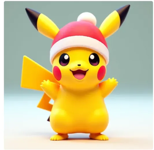 Фигурка Pikachu с коледна шапка