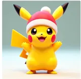 Фигурка Pikachu с коледна шапка