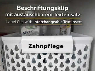 Beschriftungsklip mit austauschbarem Texteinsatz