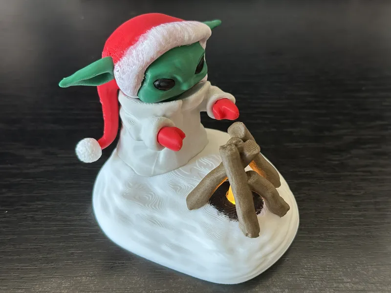 Baby Yoda Grogu Christmas Winter Diorama