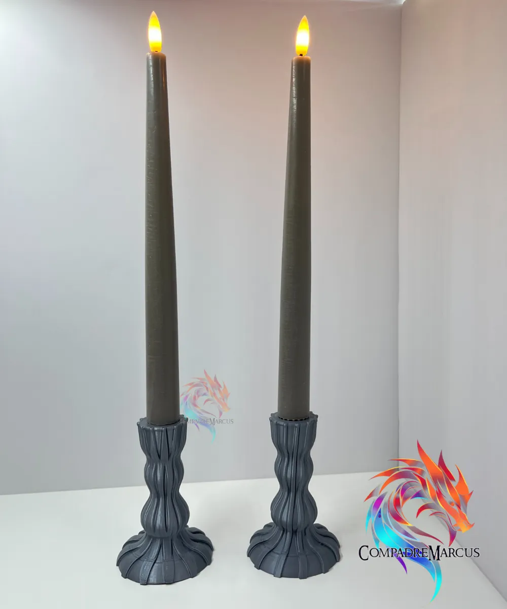 WORHE ZT002 - Set di 2 candelabri in marmo, in travertino, per matrimonio, diametro 2,2 cm, per bar, feste, accessori decorativi per armadio vino