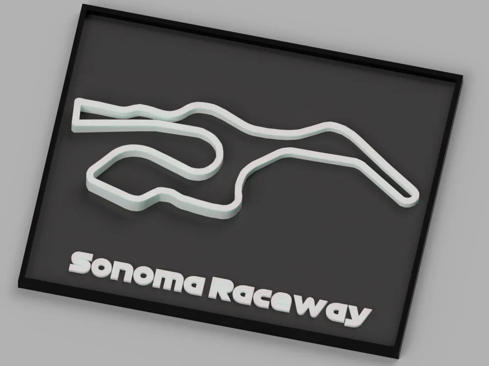 Racetrack - Sonoma Raceway with elevation - Free 3D Print Model ...