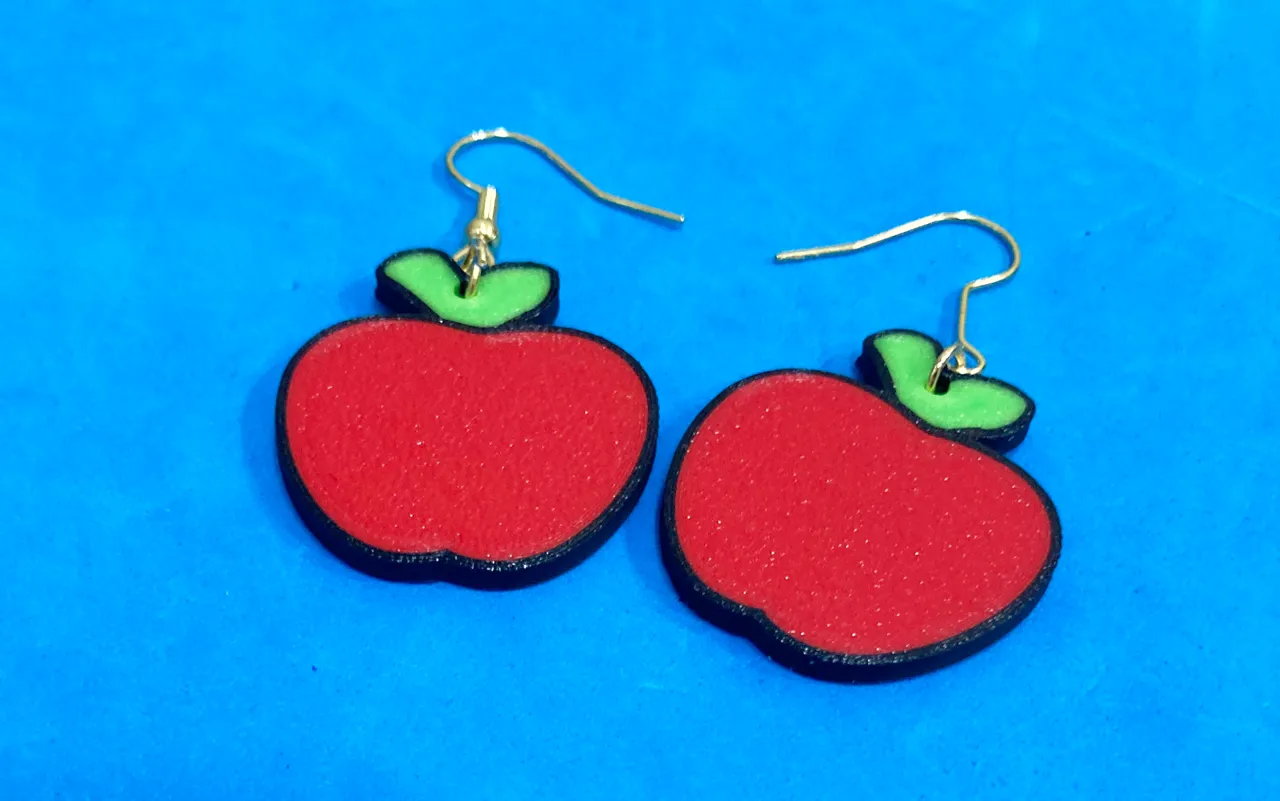 Apple earrings view 2