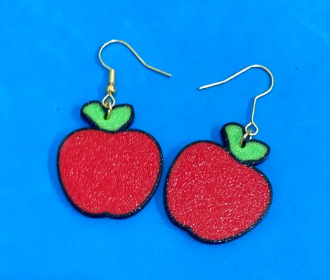 Apple earrings view 3