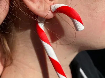 Candy Cane Christmas Earrings