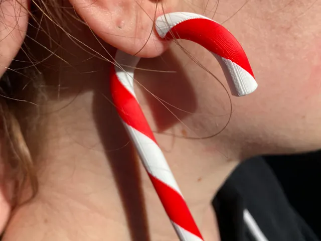 Candy Cane Christmas Earrings