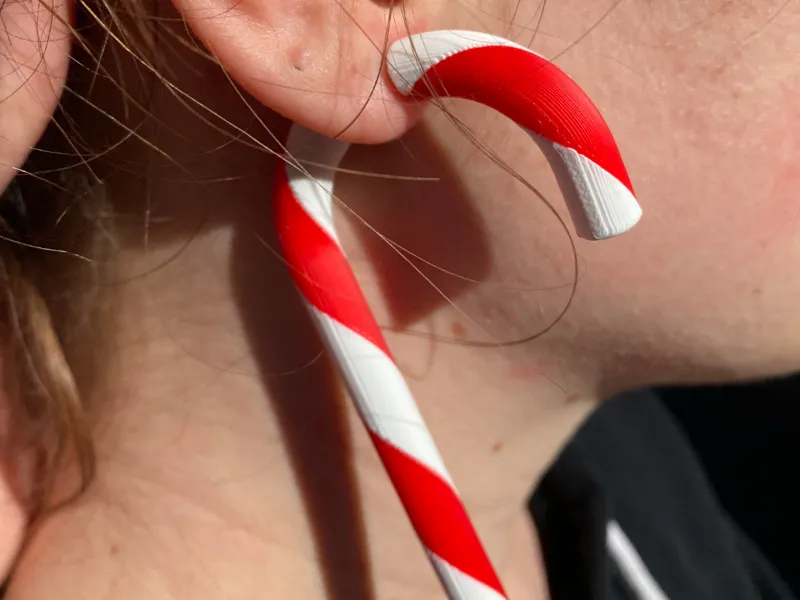 Candy Cane Christmas Earrings