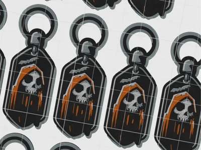 Spooky Grimm with bat keytag
