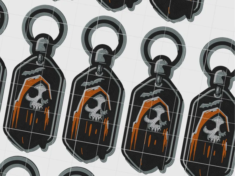 Spooky Grimm with bat keytag