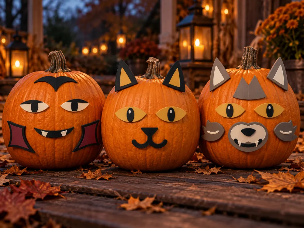 Velvet File Characters The Pumpkin Crew: Vampire, Cat & Werewolf - Free 3D Print Model ...