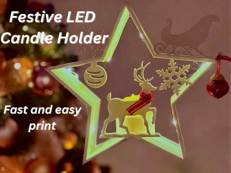 Festive LED Candle Holder
