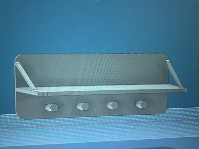 Wall-Mounted Shelf Organizer with Key Hooks