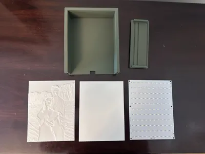 120x156 Lithophane Photo Frame + Light Diffuser