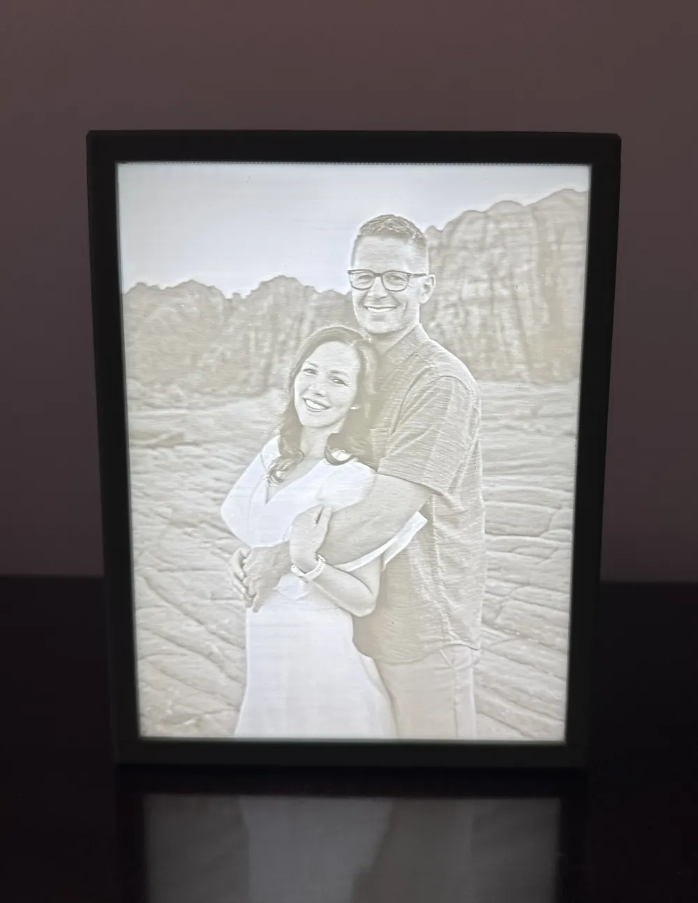 Light Diffuser For Photo Frame 120x156 Lithophane Photo Frame + Light Diffuser - Free 3D Print Model ...