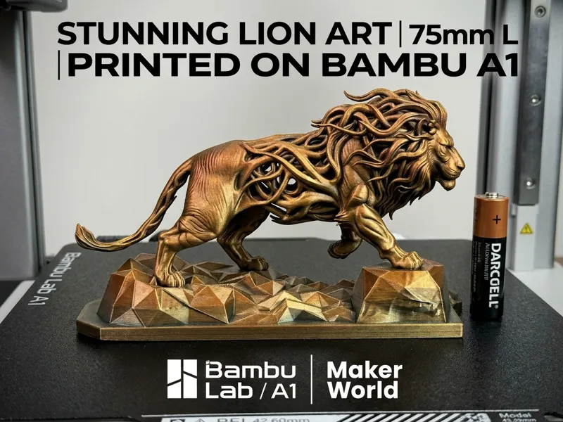 Intricate Biomorphic Lion Sculpture