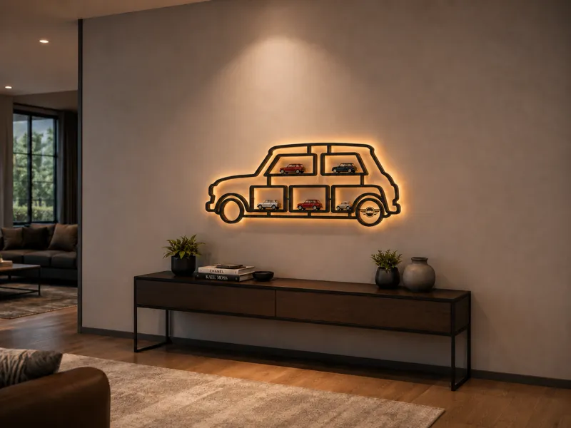 Mini Cooper Inspired Silhouette Wall & Table Shelf