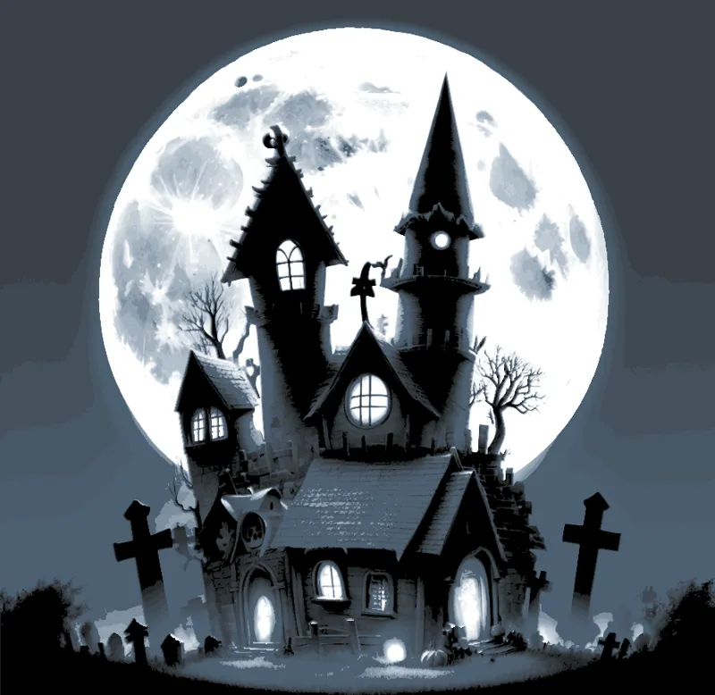 Graveyard Mansion (Filament Painting) - HueForge