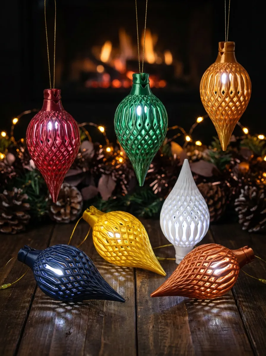 Ornamenti luminosi decorativi con aspetto mattone - Ornamenti fatti a mano da collezione