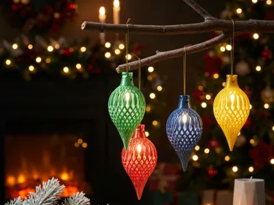 Ornamenti luminosi decorativi con aspetto mattone - Ornamenti fatti a mano da collezione