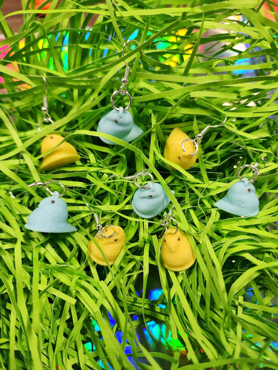 Peeps Chick Earrings, Quick Printing view 2