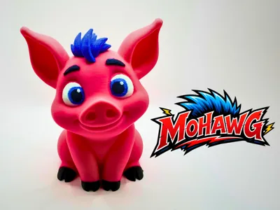 Mohawg - The Smiling Punk Pig - Desk Buddy